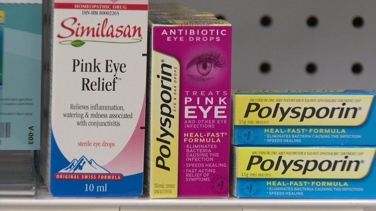 Polysporin eye drops are commonly used to treat pink eye, but many pharmacies in the Halifax area are running out or have already run out of the product.