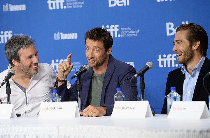 Director Denis Villeneuve, right, with 'Prisoners' stars Hugh Jackman and Jake Gyllenhaal at TIFF in September 2013.