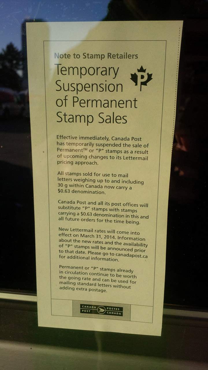 Canada Post suspends ‘P’ stamp sales - image