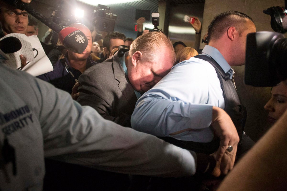 Toronto Mayor Rob Ford makes his way back to an executive committee