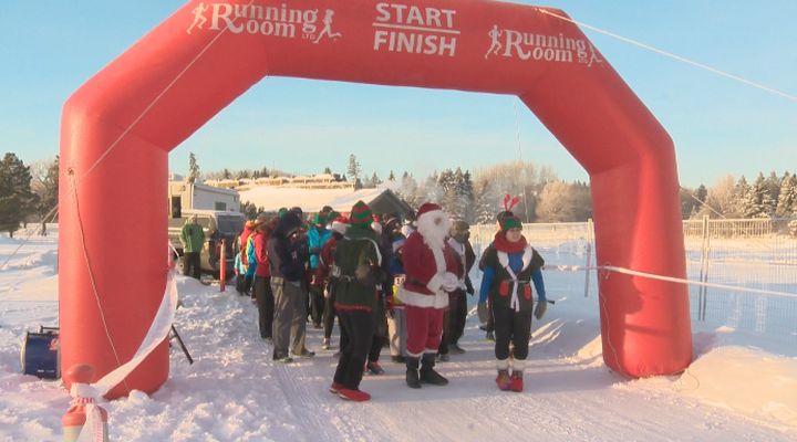 The 23rd annual Santa Shuffle was held in Hawrelak Park Saturday, December 7, 2013, despite bitterly cold temperatures. 