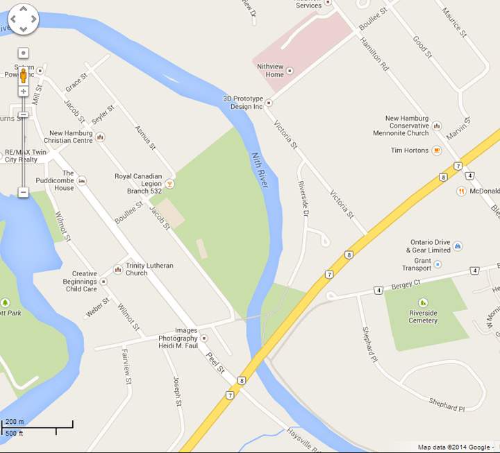 Search area along the Nith River, in New Hamburg, west of Kitchener.