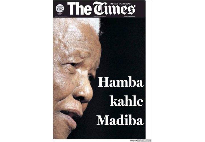 Mourning the death of Nelson Mandela: Newspaper, magazine front pages from around the world - image