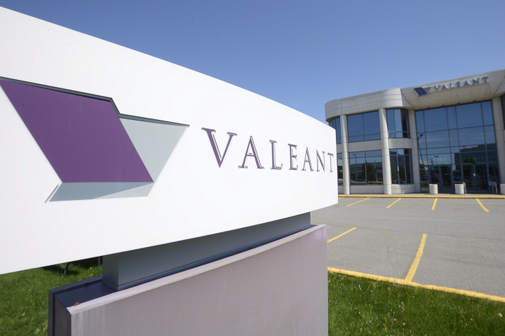 The head office and logo of Valeant Pharmaceutical.