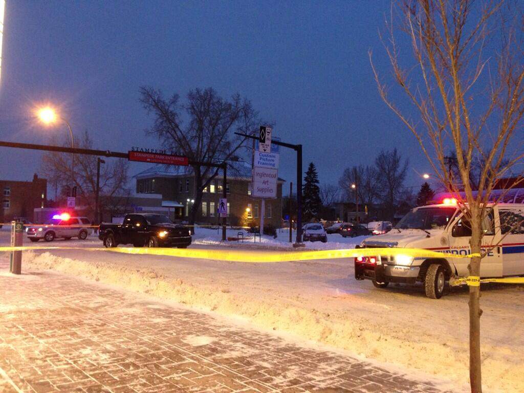 A pedestrian was hit at 9 Ave. and 9 St. SE. Courtesy of Megan Szanik.