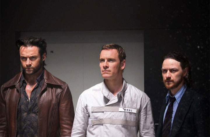 Hugh Jackman, Michael Fassbender and James McAvoy in a scene from 'X-Men: Days of Future Past.'.