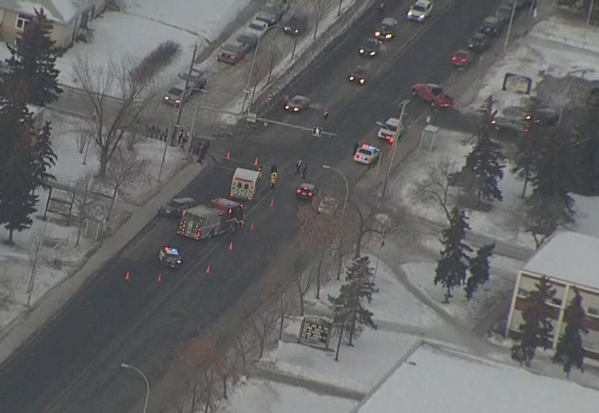 A nine-year-old Edmonton Catholic School student is conscious in hospital after being hit, Jan. 22, 2014.