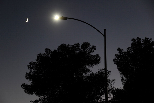 FILE: A streetlight at night.