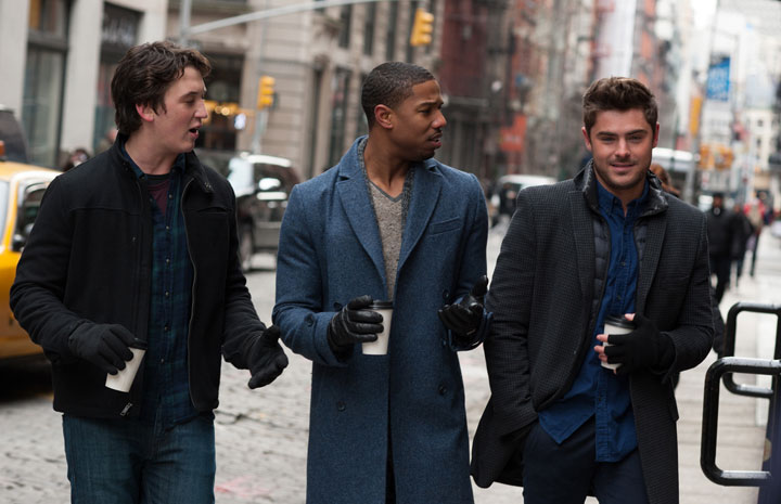 Miles Teller, Michael B. Jordan and Zac Efron in a scene from 'That Awkward Moment.'.