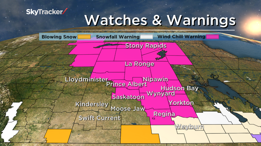 The City of Saskatoon, Regina, Prince Albert and many other part of Saskatchewan are under wind chill warnings.