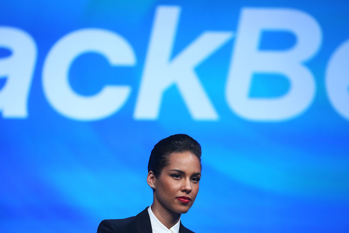 BlackBerry said Thursday it has ended a partnership with R&B singer Alicia Keys.