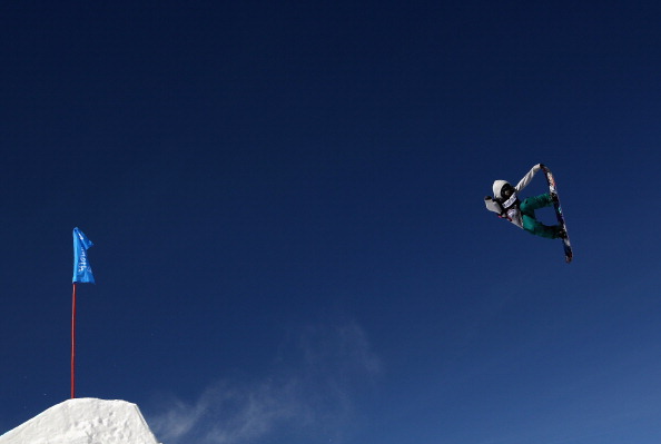 Jenna Blasman competes in the ladies snowboard slopestyle qualifications during the U.S. Snowboarding and Freeskiing Grand Prix on March 2, 2012 in Mammoth, California. 