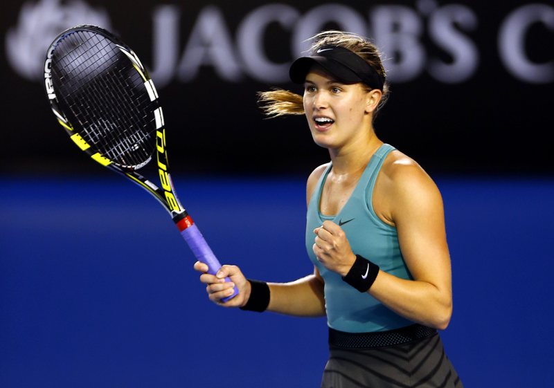 Eugenie Bouchard of Canada celebrates at The Australian Open, 2014 Australian Open Tennis 2014, Day Seven, Melbourne Park (Melbourne, AU) - 19 Jan 2014.