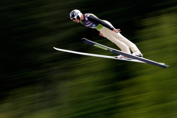 Mackenzie Boyd-Clowes of Canada competes in the 1st round of the FIS Ski Jumping Grand Prix Mens Large Hill Individual Final on August 15, 2013 in Courchevel, France.  
