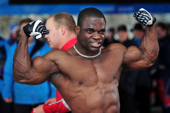 Lascelles Brown of Canada 1 celebrates after winning the bronze medal during the men's four man bobsleigh on day 16 of the 2010 Vancouver Winter Olympics at the Whistler Sliding Centre on February 27, 2010 in Whistler, Canada.  