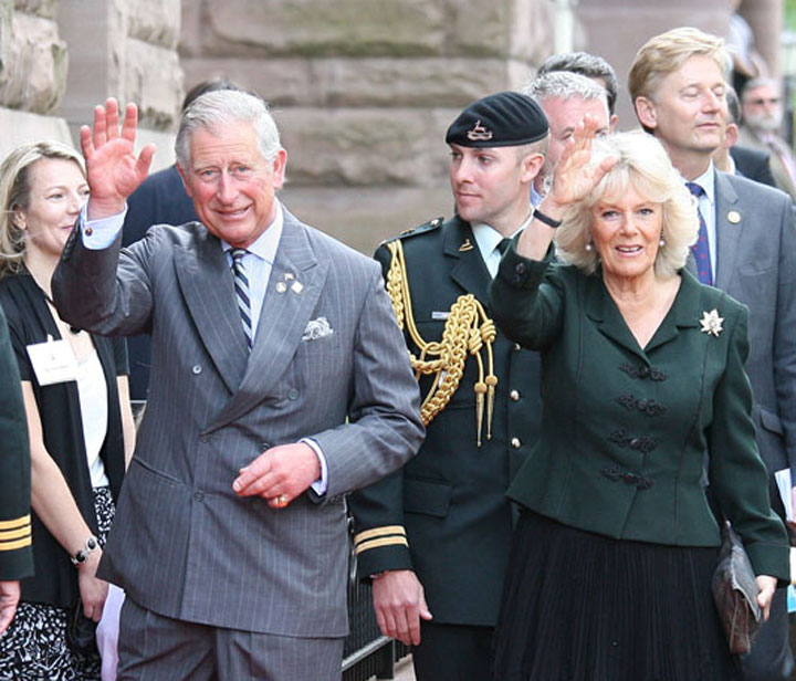 Prince Charles and Camilla, Duchess of Cornwall arrive at Queen's Park in Toronto during their May 2012 Royal Tour.