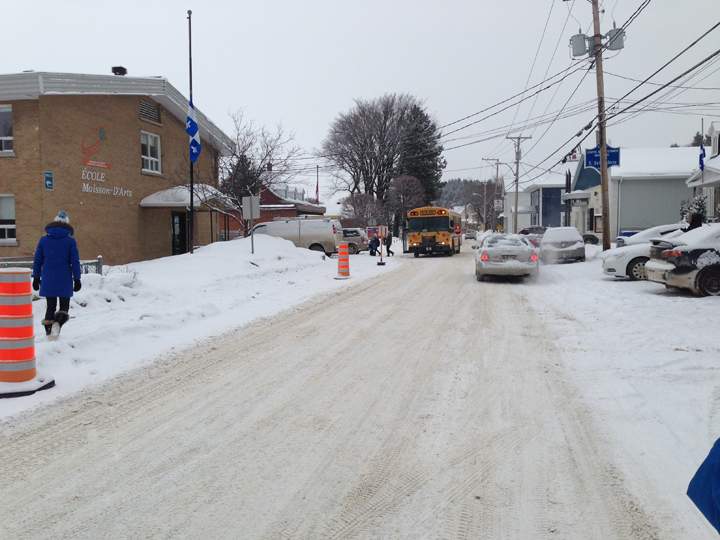 Children return to classes at Ecole Moisson-d’Arts in L’isle Verte for the first time since the tragedy.