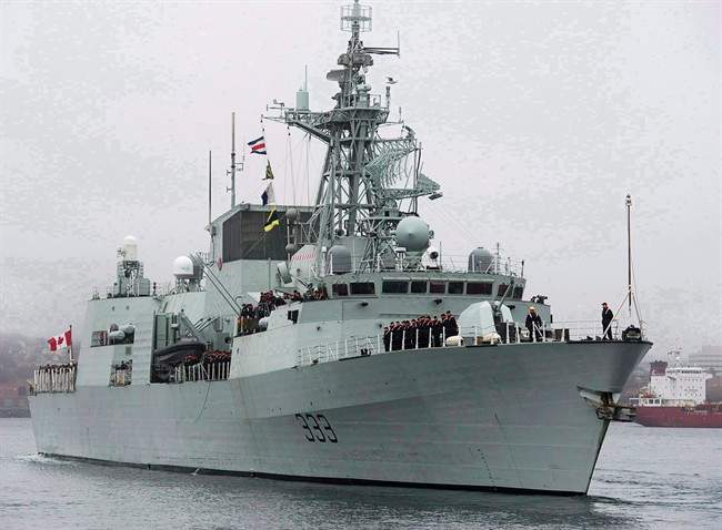 HMCS Toronto heads to the Arabian Sea from Halifax on Monday, Jan.14, 2013 as part of Operation Artemis. THE CANADIAN PRESS/Andrew Vaughan.