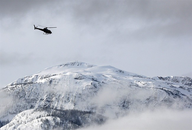 File photo of a search and rescue helicopter near Revelstoke, B.C. 