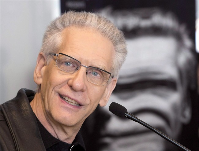 Canadian film director David Cronenberg speaks before touring "David Cronenberg: Evolution" in Toronto on Tuesday, Oct. 29, 2013.