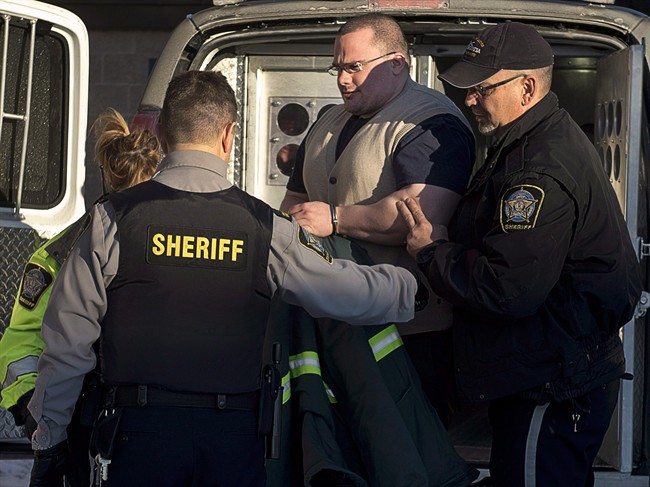 Christopher Falconer arrives at Nova Scotia Supreme Court in Pictou, N.S. on  Jan. 8, 2014.