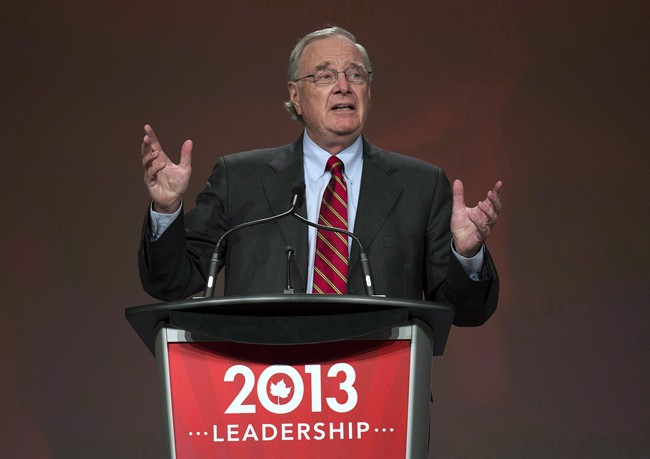Former prime minister Paul Martin speaks during the 2013 Liberal Leadership National Showcase in Toronto on Saturday, April 6, 2013.