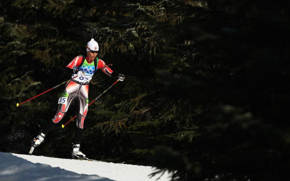 Rosanna Crawford of Canada competes during the Biathlon Women's 15 km individual on day 7 of the 2010 Vancouver Winter Olympics at Whistler Olympic Park Biathlon Stadium on February 18, 2010.