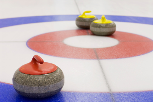 The Canadian game of curling, British Columbia, Canada.