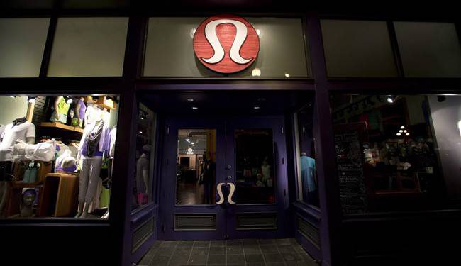 The front of a Lululemon Athletica store is seen in downtown Victoria, on June 9, 2013. 