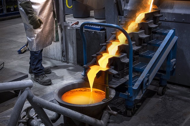 Gold is poured at Osisko's Canadian Malartic mine.