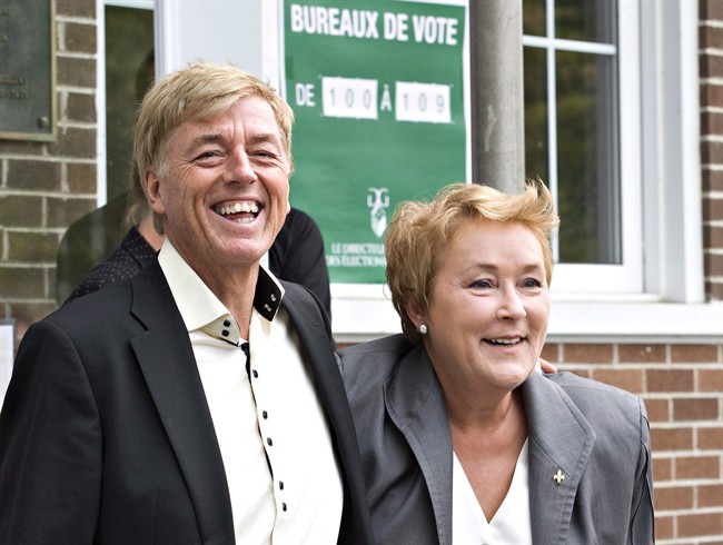 Parti Quebecois Leader Pauline Marois and her husband Claude Blanchet in Beaupre, Que., September 4, 2012.