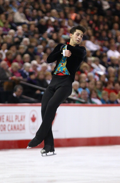 Liam Firus skates in the Senior Men Free Program during the 2014 Canadian Tire National Figure Skating Championships at Canadian Tire Centre on January 11, 2014 in Ottawa.