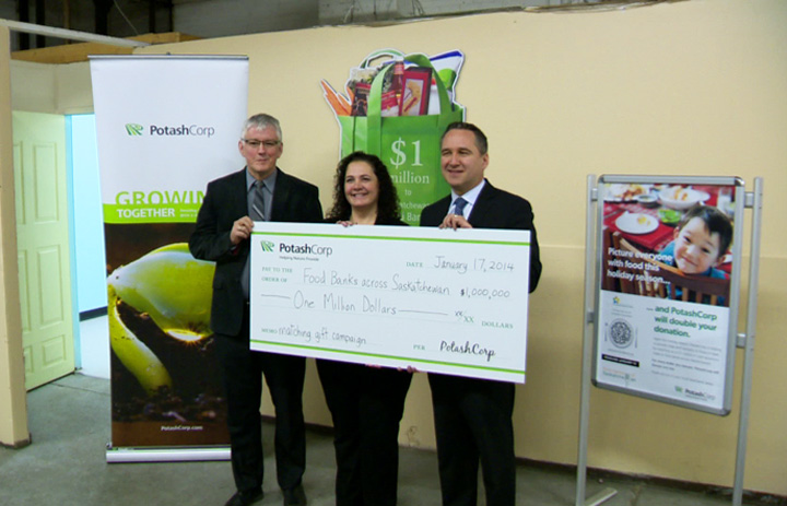 A matching donation from PotashCorp makes another holiday fundraising campaign extra successful for Saskatchewan food banks.