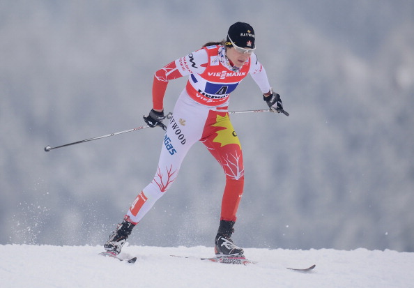 Daria Gaiazova of Canada competes during the Women's Team Sprint Semifinals at the FIS Nordic World Ski Championships on February 24, 2013 in Val di Fiemme, Italy.  