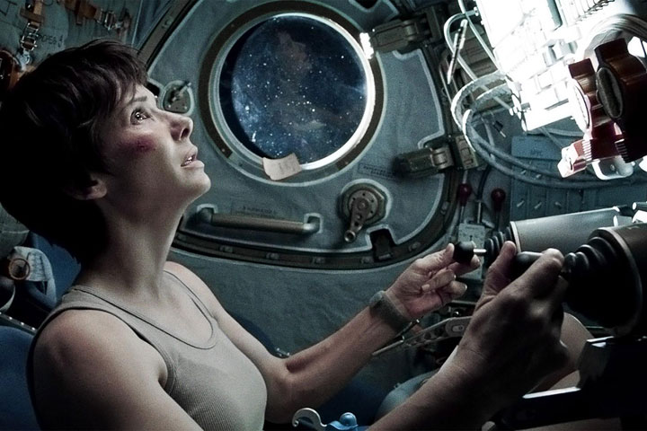 Sandra Bullock in a scene from 'Gravity.'.