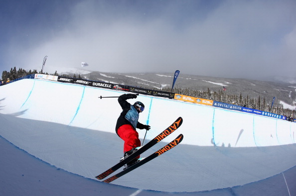 Keltie Hansen of Canada competes in the women's ski halfpipe qualifications during day 2 of the U.S. Snowboarding and Freestyle Grand Prix Breckenridge on January 9, 2014 in Breckenridge, Colorado.