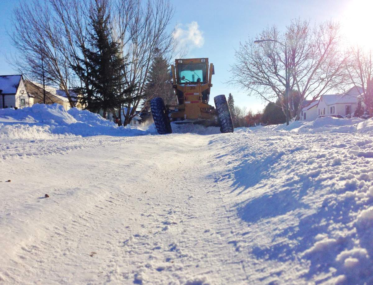 The City of Saskatoon is advising caution as it begins to cleat city roads after major snowfall.