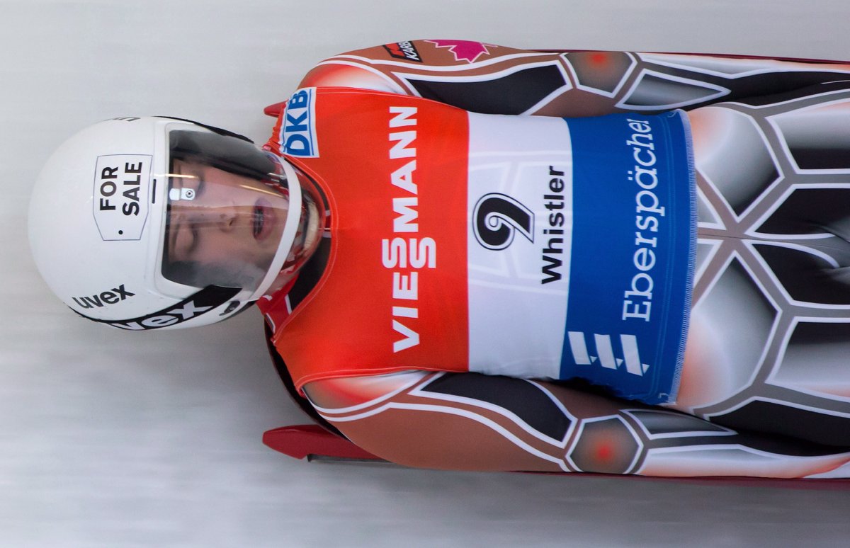 Canada's Arianne Jones races to a 14th-place finish during a Luge World Cup women's event in Whistler, B.C., on Saturday December 7, 2013.