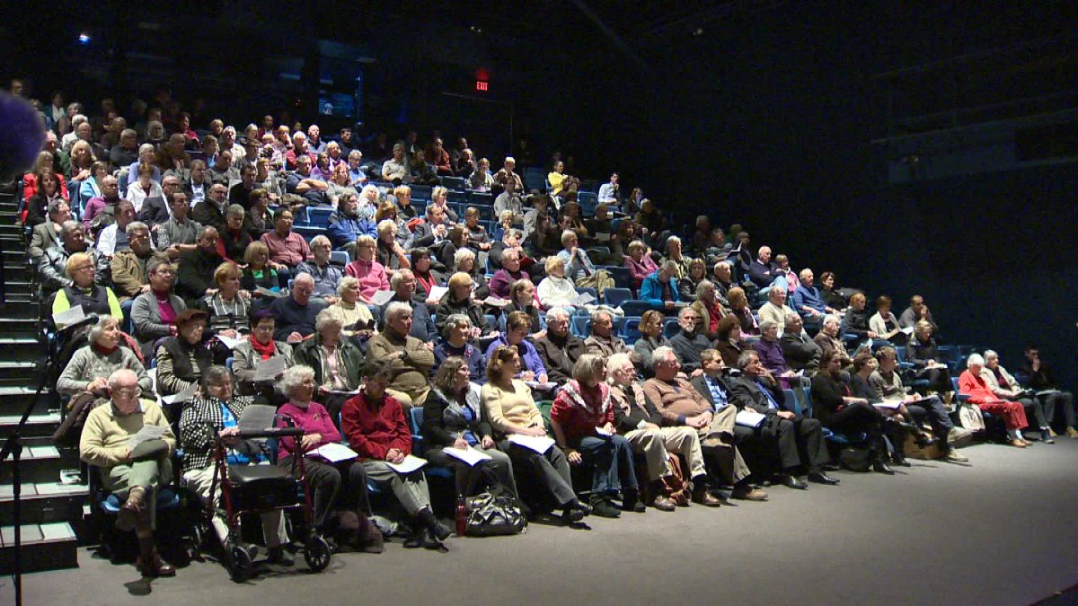 More than 200 people packed a theatre to discuss the future of a major Dartmouth development.