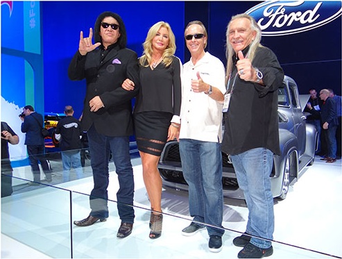 Rock star Gene Simmons poses with 'Snakebit,' a custom truck being auctioned off in support of the Saskatchewan Children's
Hospital.