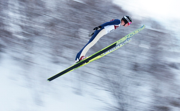Dusty Korek of Canada in action during day two of the FIS Men's Ski Jumping World Cup at Okurayama Jump Stadium on January 20, 2013 in Sapporo, Japan. 