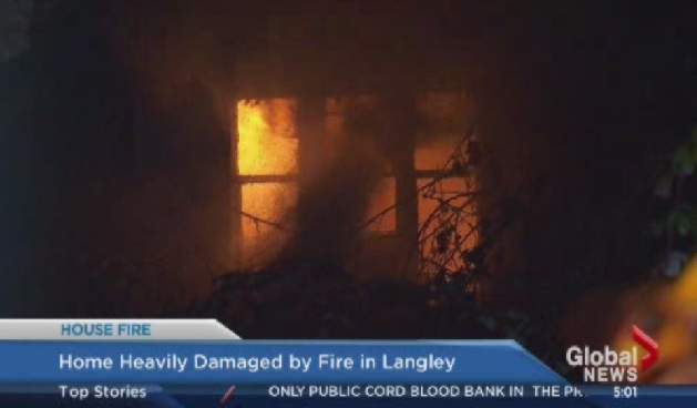 A fire broke out at a home in Langley on Jan. 10.