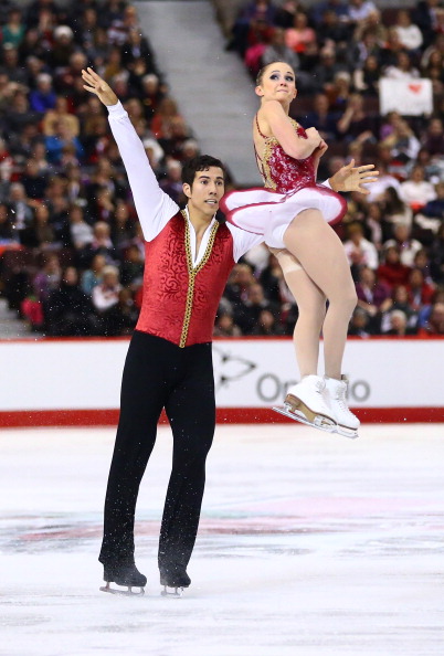 Paige Lawrence and Rudi Swiegers skate in the Senior Pair Free Program during the 2014 Canadian Tire National Figure Skating Championships at Canadian Tire Centre on January 11, 2014 in Ottawa.