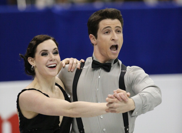 Tessa Virtue and Scott Moir of Canada compete in the ice dance short dance during day two of the ISU Grand Prix of Figure Skating Final 2013/2014 at Marine Messe Fukuoka on December 6, 2013 in Fukuoka, Japan.  