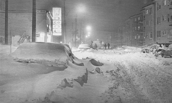A blizzard paralyzes Montreal on March 4, 1971.