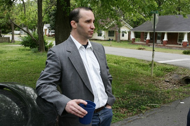 FILE - Ian this Tuesday April 23, 2013, file photo, James Everett Dutschke stands in the street near his home in Tupelo, Miss. A.
