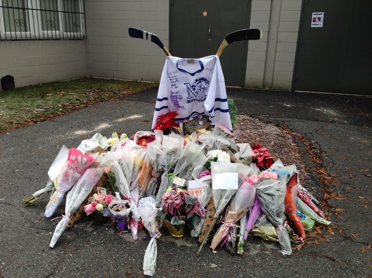 The memorial for Julie Paskall is pictured.