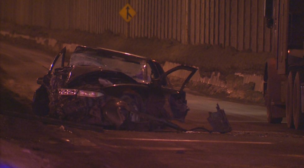 One person is taken to hospital following a serious collision in north Edmonton, Monday, January 20, 2014. 