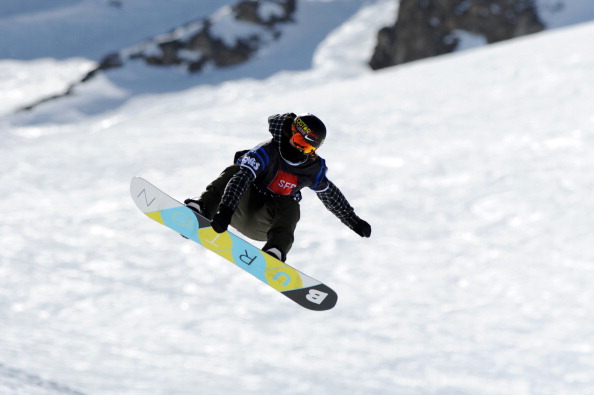 Canadian Spencer O'Brien competes during  the Women's Snowboard Slopestyle final during the European Winter X-Games, on March 16, 2012 in the ski resort of Tignes, French Alps. 