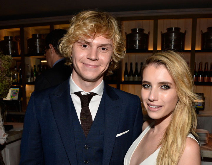 Evan Peters and Emma Roberts, pictured in October 2013.